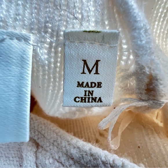 Cyrus Cream Cable Knit High Neck Pullover Nordic Sweater SZ M - Picture 10 of 13